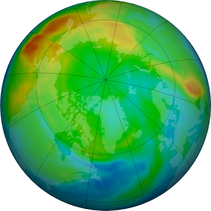 Arctic ozone map for 03 December 2015